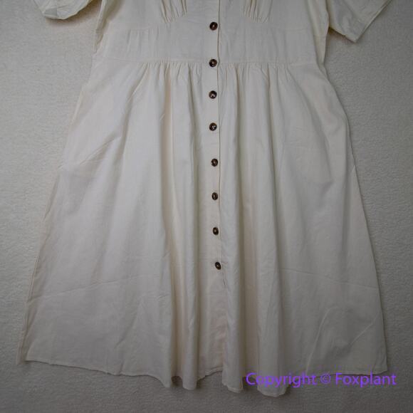 New! City Chic Sunset Stroll Linen Dress ivory, women plus size 24, linen cotton - Picture 5 of 16